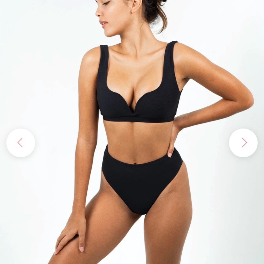 HIGH WAISTED BIKINI BOTTOM - RIBBED